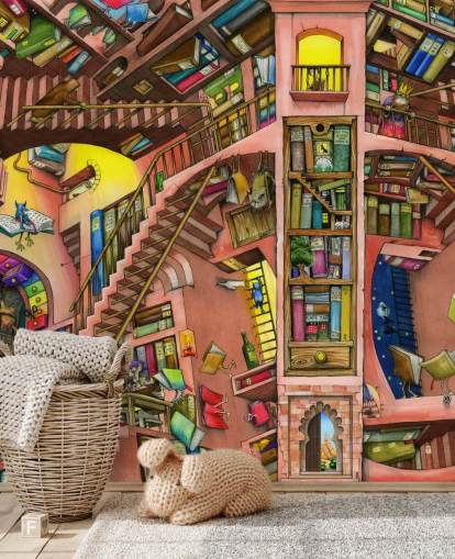 Fondo de pantalla de Drawn Bookshelf