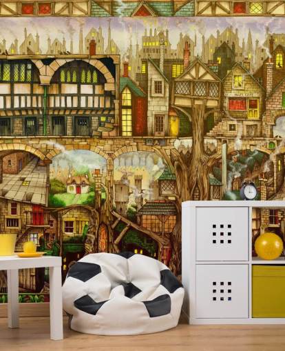 papel de parede de fantasy tree town papel de parede de fantasy tree town