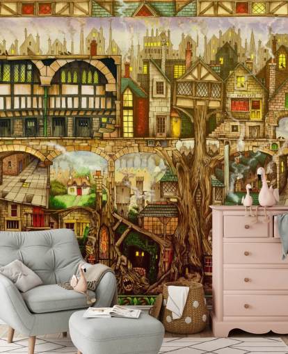 carta da parati fantasy tree town