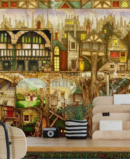 carta da parati fantasy tree town carta da parati fantasy tree town