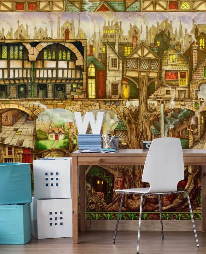 papel de parede de fantasy tree town