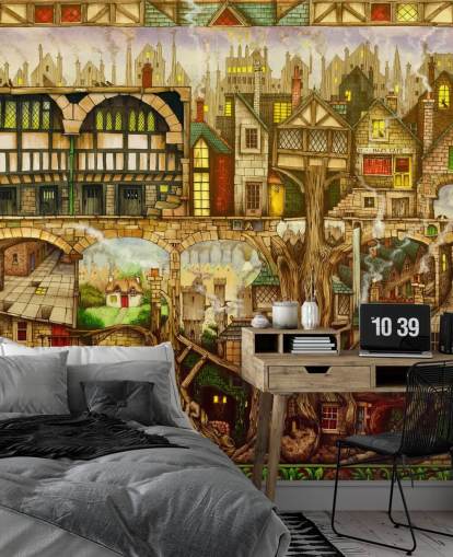 fondo de pantalla de Fantasy Tree Town fondo de pantalla de Fantasy Tree Town