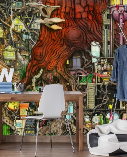 papel de parede peculiar de árvore e fantasia papel de parede peculiar de árvore e fantasia