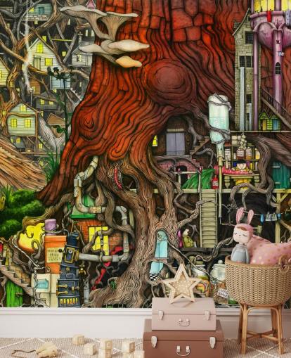 peculiar fondo de pantalla de árboles y fantasía