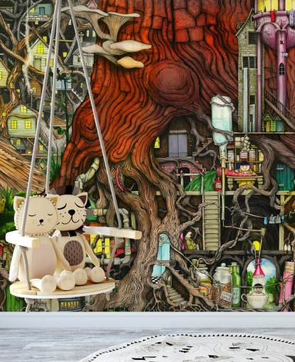 arbre original et papier peint fantastique