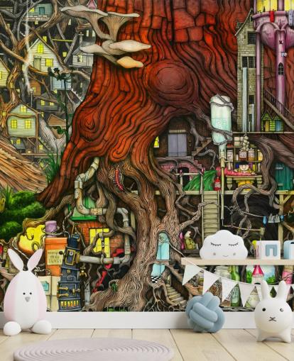 peculiar fondo de pantalla de árboles y fantasía