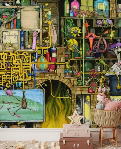 Farverigt tegnet Science Lab Baggrund