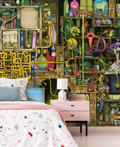 Colourfully Drawn Science Lab Wallpaper Colourfully Drawn Science Lab Wallpaper