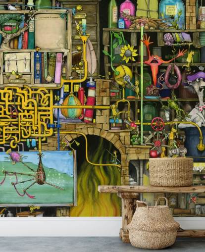 Colorfully Drawn Science Lab Wallpaper Colorfully Drawn Science Lab Wallpaper