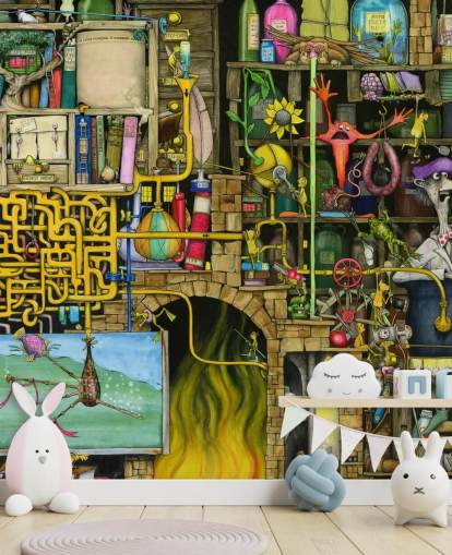 Fargerikt tegnet Science Lab Bakgrunn