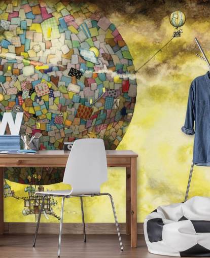 Papel de parede Magical Hot Air Balloon Fantasy