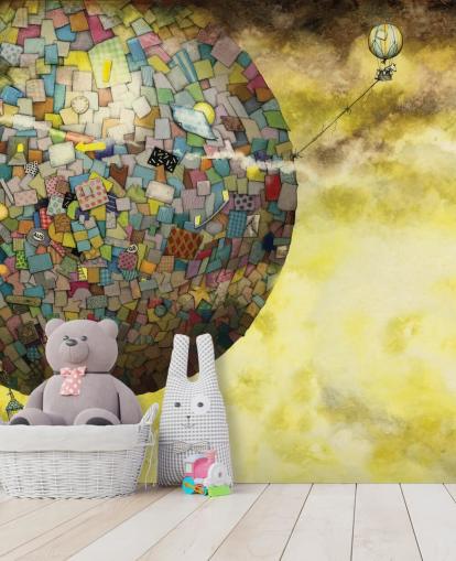 Magisk varmluftsballon Fantasy Baggrund