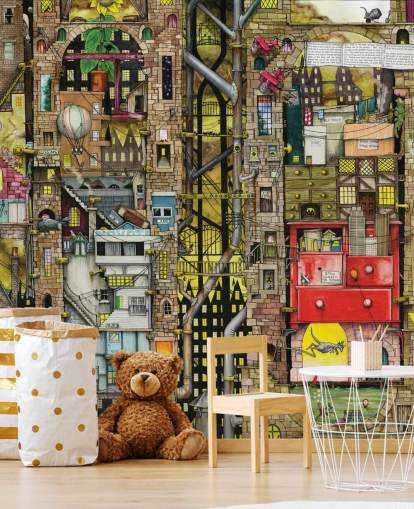 carta da parati fantasy town