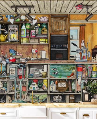 carta da parati eccentrica per cucina