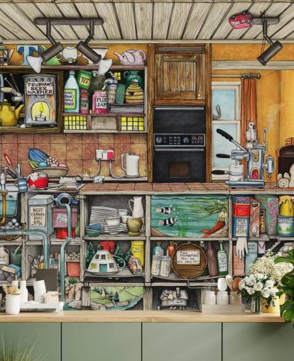 papel de parede de cozinha peculiar