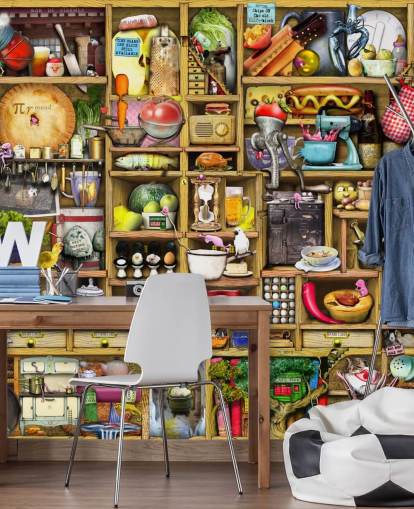 kitchen shelves wall mural kitchen shelves wall mural