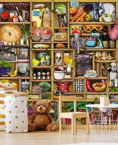 Wandbild mit Küchenregalen Wandbild mit Küchenregalen