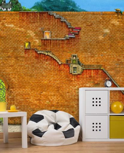 Wand mit Treppe an der Seitentapete