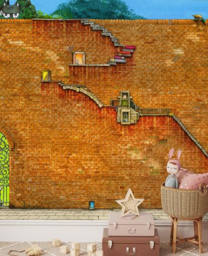 wall with stairs on the side wallpaper