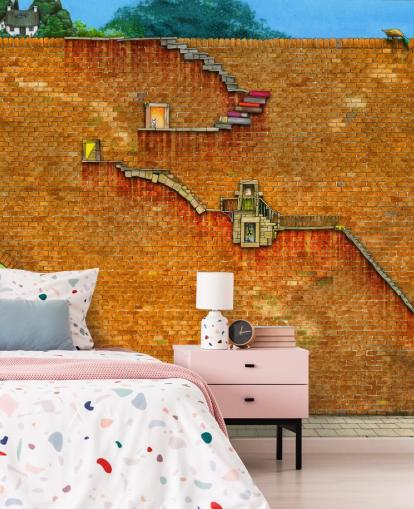 wall with stairs on the side wallpaper wall with stairs on the side wallpaper