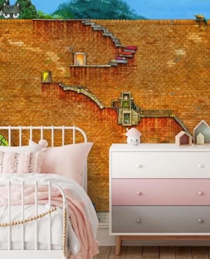 wall with stairs on the side wallpaper