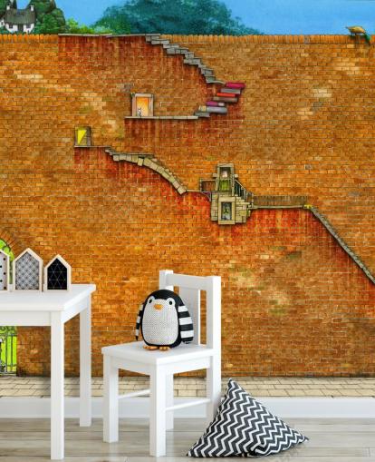 wall with stairs on the side wallpaper