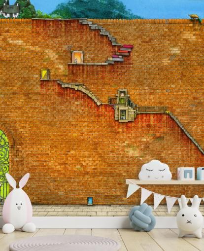 wall with stairs on the side wallpaper