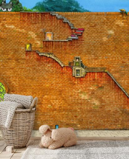 wall with stairs on the side wallpaper