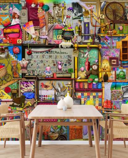 Fantasy-Bücherregal-Tapete