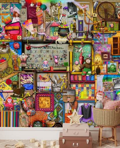 papel pintado de estantería de fantasía