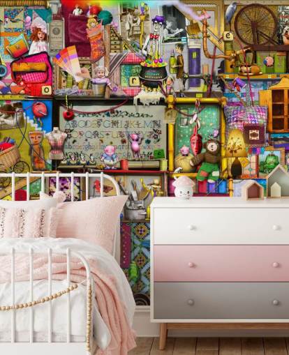 fantasy bookshelf wallpaper