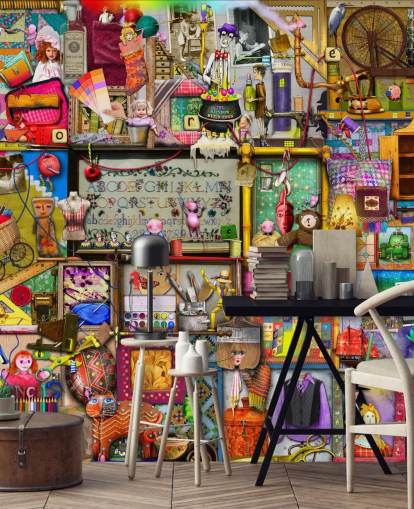 fantasy bookshelf wallpaper