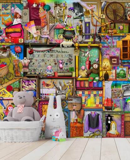 papel pintado de estantería de fantasía