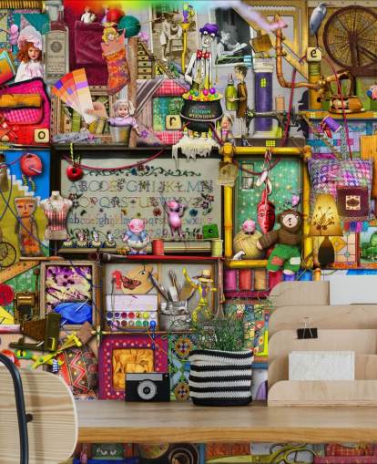 papier peint d'étagère fantastique