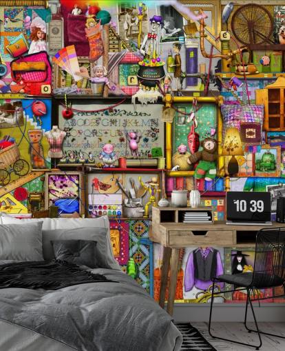 fantasy bookshelf wallpaper