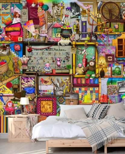 fantasie boekenplank behang fantasie boekenplank behang