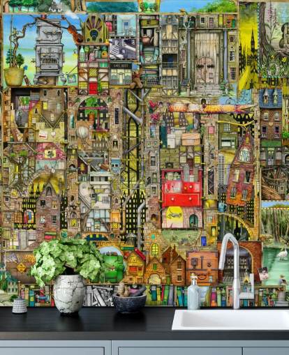 Fantasy Town behang Fantasy Town behang