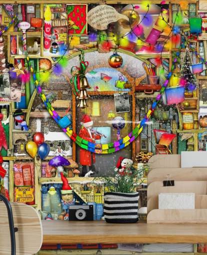 kerst boekenplank behang kerst boekenplank behang