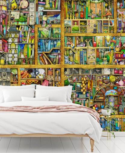 Colorful Bookshelf Wallpaper Colorful Bookshelf Wallpaper