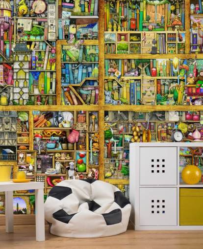 Colorful Bookshelf Wallpaper Colorful Bookshelf Wallpaper