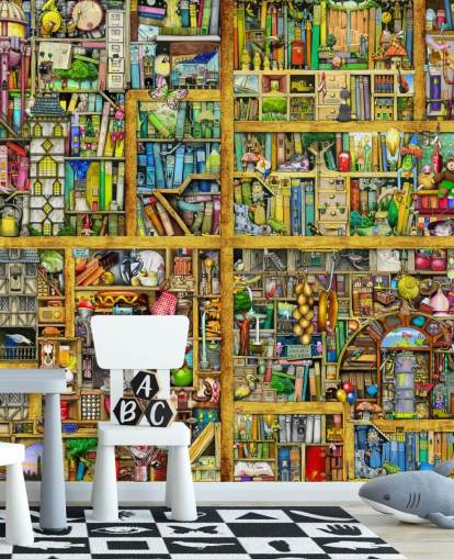 Colorful Bookshelf Wallpaper Colorful Bookshelf Wallpaper