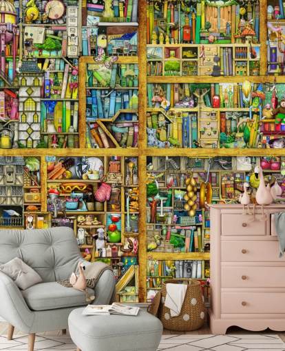 Colorful Bookshelf Wallpaper Colorful Bookshelf Wallpaper