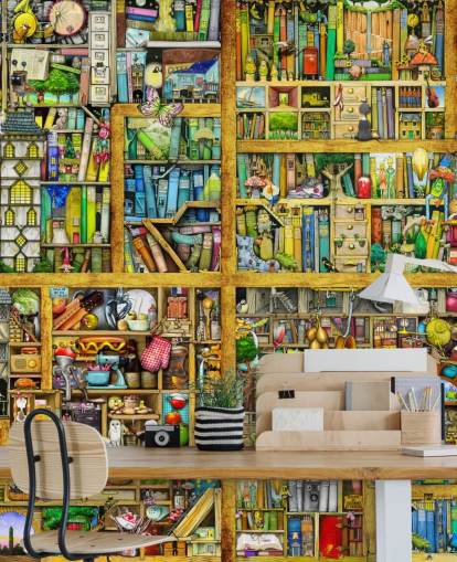Colorful Bookshelf Wallpaper Colorful Bookshelf Wallpaper