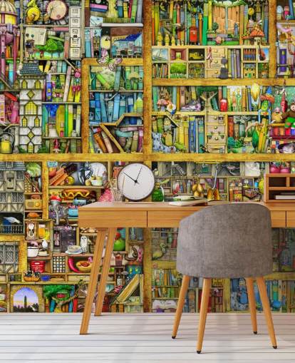 Colorful Bookshelf Wallpaper Colorful Bookshelf Wallpaper