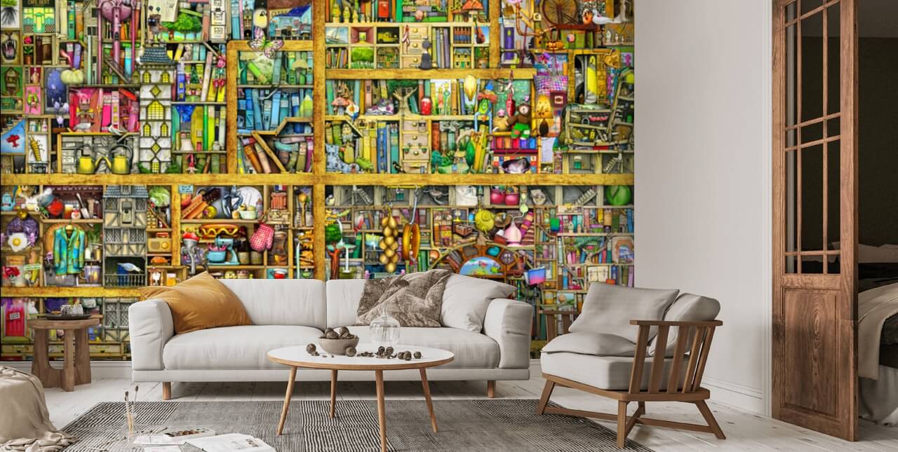 Shelf Life Wall Mural by Colin Thompson Wallsauce US