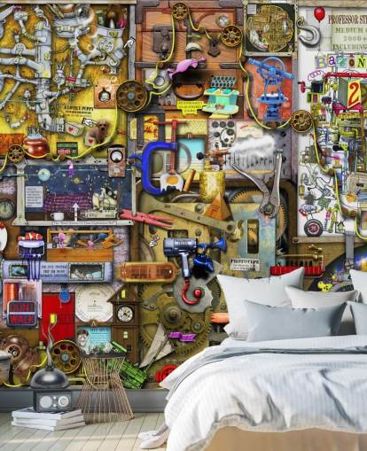 Inventors Cupboard Wallpaper