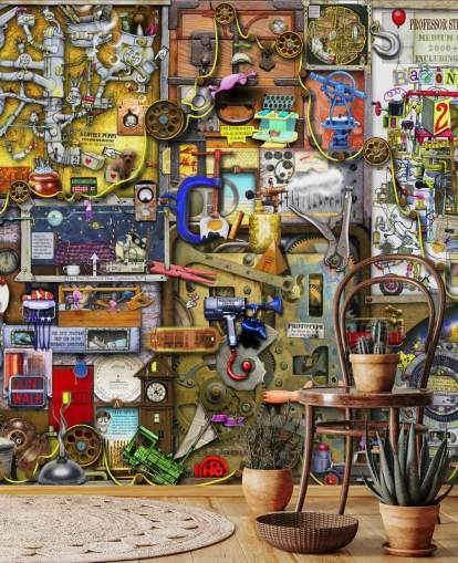 Inventors Cupboard Wallpaper