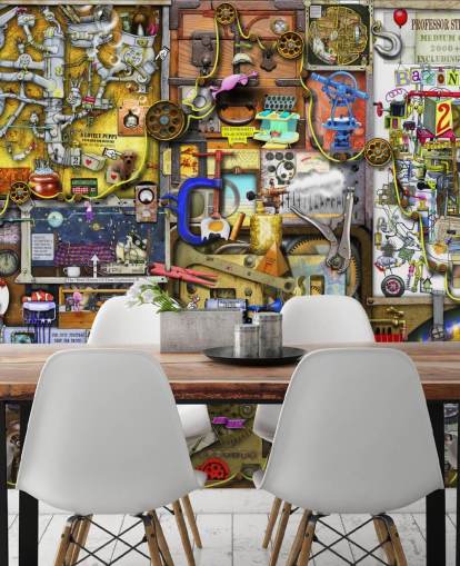 Inventors Cupboard Wallpaper