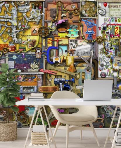 Inventors Cupboard Wallpaper