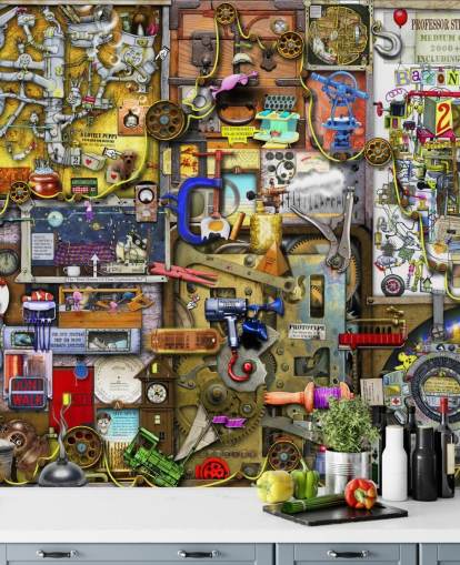 Inventors Cupboard Wallpaper